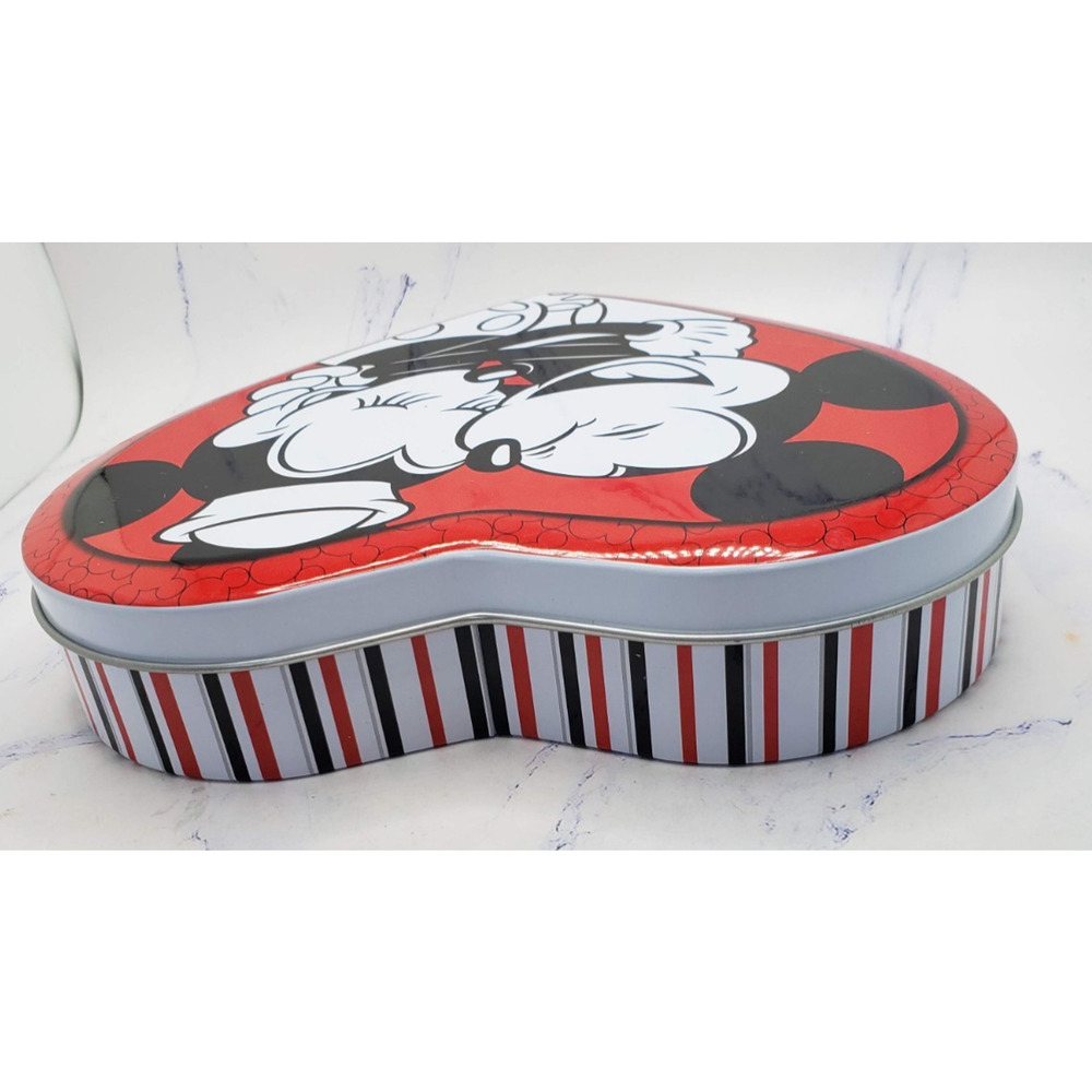 Disney Mickey & Minnie Mouse Valentine's Heart Shaped Collectible Tin Container - Picture 5 of 11